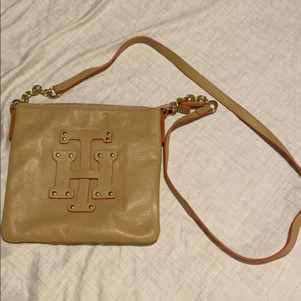 peach tommy hilfiger cross body bag